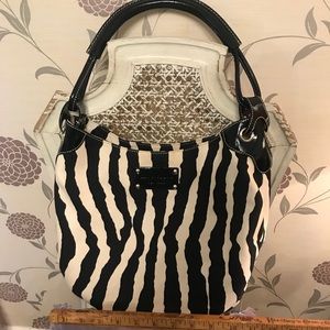 Kate spade y2k zebra canvas purse